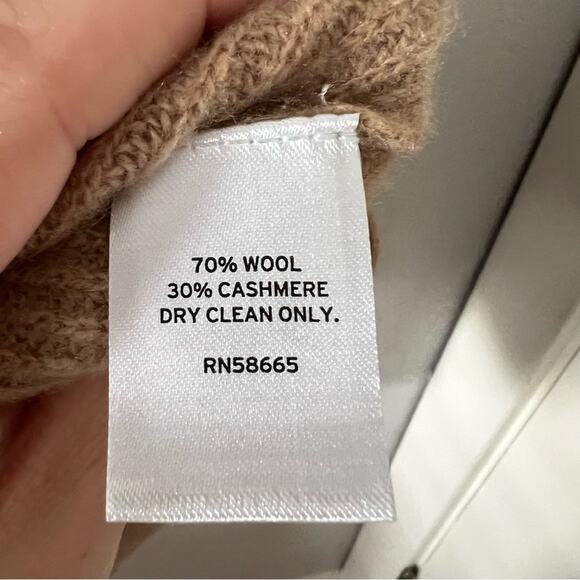 Nordstrom Wool & Cashmere Knit Hoodie in Camel - Picture 6 of 8